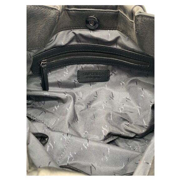 SIMPLY Vera VERA WANG charcoal silver hobo bag chain strap purse handbag - Picture 8 of 9